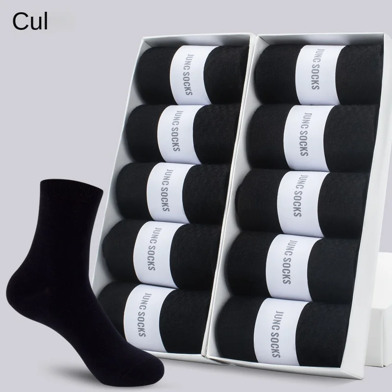 HSS-Chaussettes en coton mélangé pour hommes, chaussettes d'affaires noires, chaussettes respirantes pour hommes, chaussettes d'été et d'hiver douces pour hommes, grande taille (5/10-14), 6.5 paires
