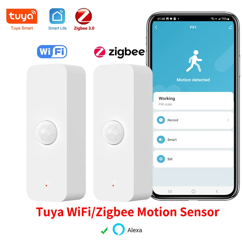 Tuya WiFi Zigbee PIR датчик движения умный дом инфракрасный детектор человеческого тела безопасность умная жизнь работает с Alexa Google Home