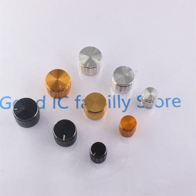 2 ชิ้นอลูมิเนียม potentiometer ลูกบิด 6 มิลลิเมตรด้านใน, O - รูปปุ่มปรับระดับเสียง, หมวก, สวิตช์เสียงลูกบิด