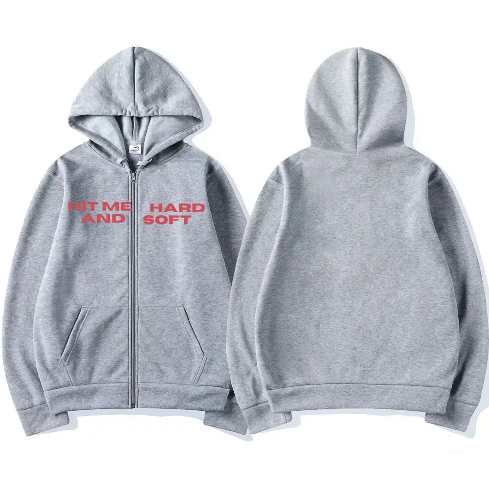 Hit me duro e macio 2025 tour zíper hoodies fãs presente das mulheres dos homens roupas pullovers moda hip hop zip up camisolas jaquetas