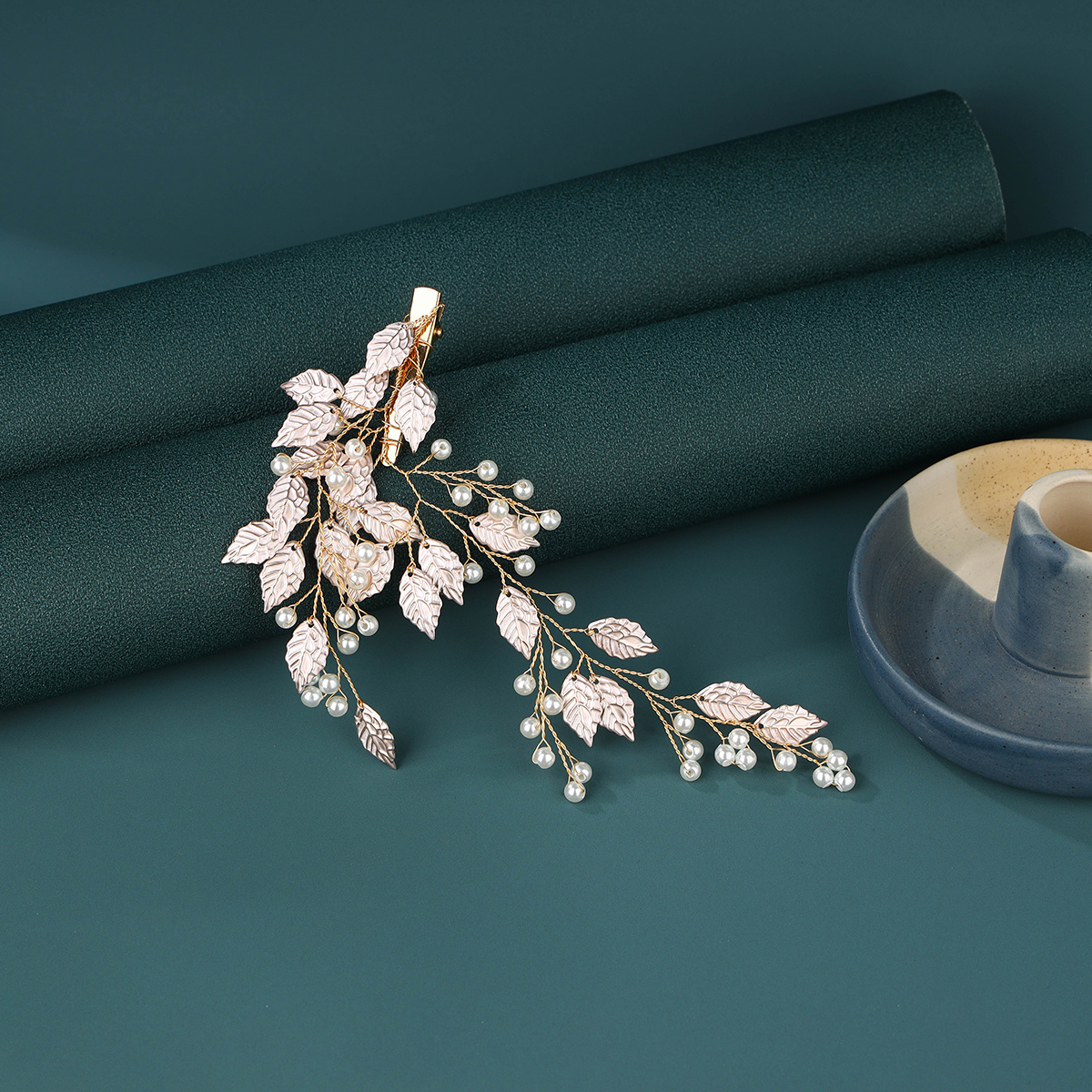 Handgemachte Hochzeit Haarkamm Perle Blume Blatt Braut Haarspange Damen Hochzeit Haarschmuck