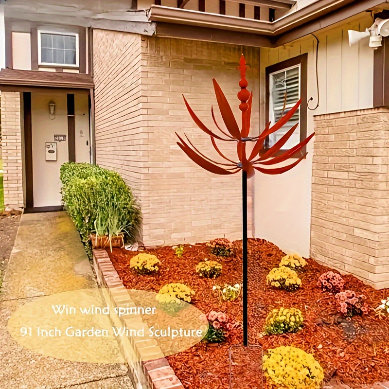 [1pc Rotating Metal Wind Spinner] 1pc Metal Wind Spinner - Rotating Garden & Yard Decor, No Battery Needed, Outdoor Ornament, La