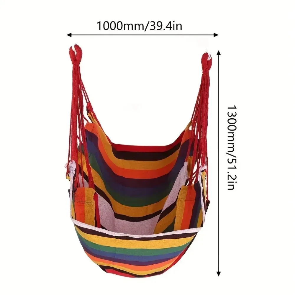 ความจุ 200 กก.ลายผ้าใบเปลญวนเก้าอี้หนา Swing ที่นั่งสําหรับ Garden Patio Camping Beach หอพักพักพักผ่อนพร้อมกระเป๋าเก็บ