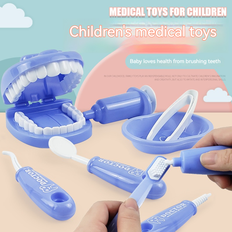 Crianças montessori brinquedos interação pai-filho para menina menino dentista verificar dentes modelo médicos role play bebê criança aprendizagem brinquedo