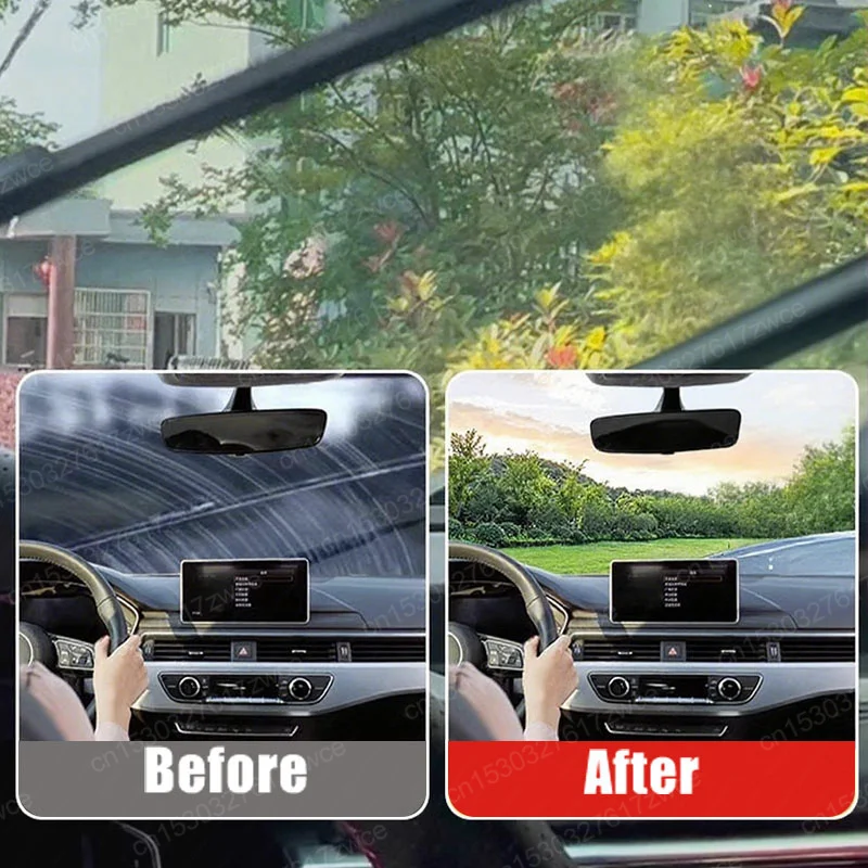 Autoglas-Polierpaste, Windschutzscheiben-Ölfilm und Oxidationsentfernung, langlebiges, hydrophobes, wasserabweisendes Anti-Regen-Polier-Set