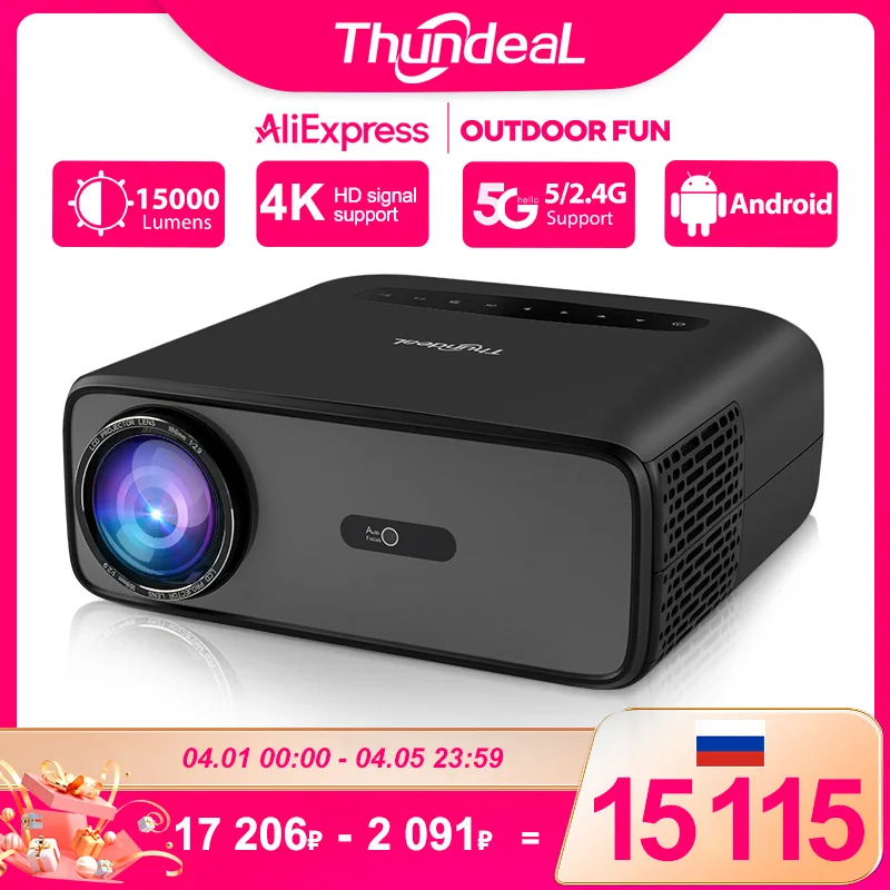 ThundeaL Full HD Projector TD97 Pro 1080P 2K 4K Video Portable Projector WiFi 6 Android Home Theater TD97Pro 3D Smart Proyector