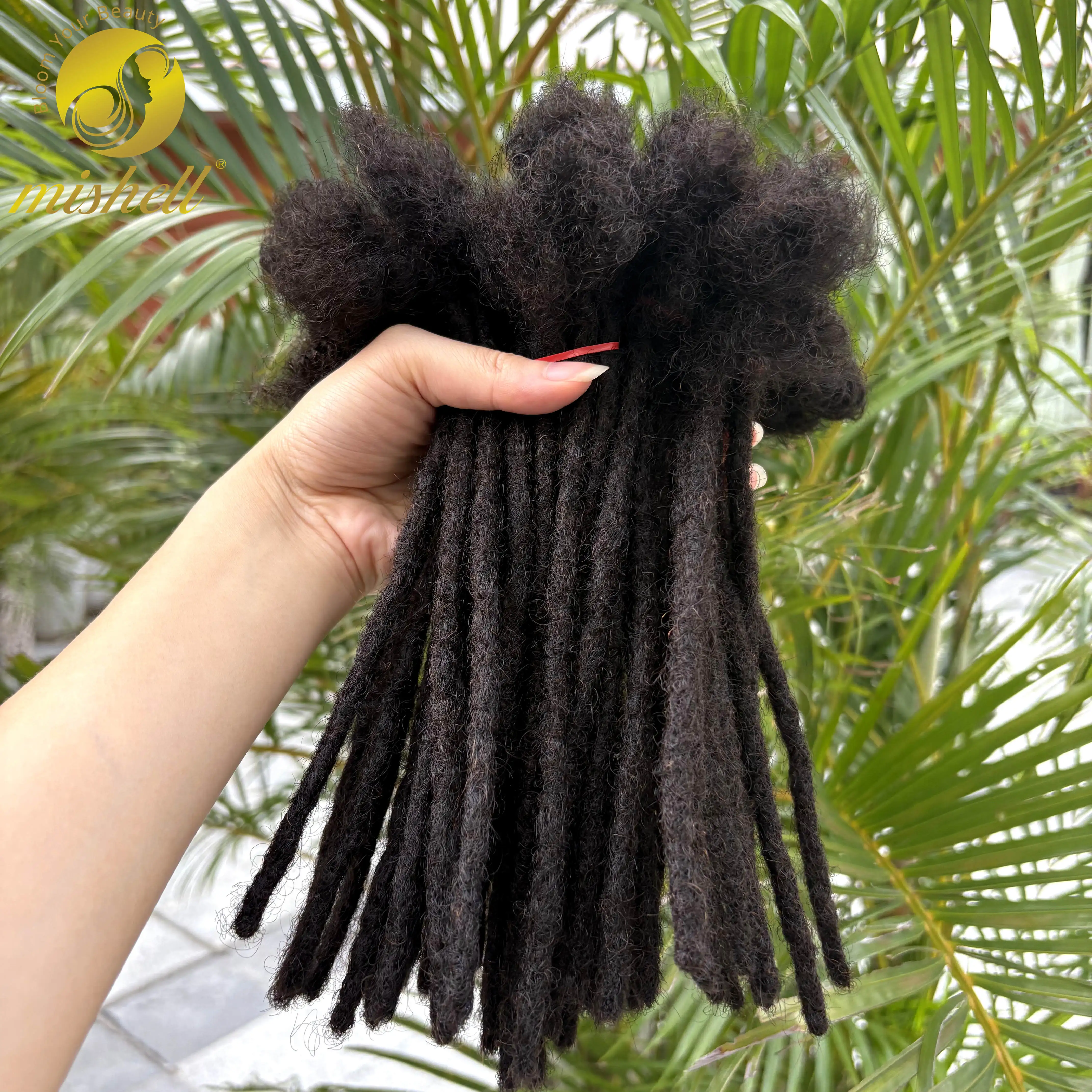 0,6 cm 4-8 Zoll Regular Loc Extension Echthaar 50 Stränge Vollständig handgefertigt 100 % Echthaar Dreadlock Extensions für Männer Frauen