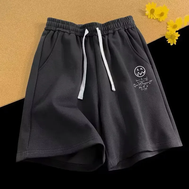 Men's Summer Thin Athletic Shorts Loose Casual Breathable Print Cropped Pants Athletic Running Trend Sweatpants for Active Wear