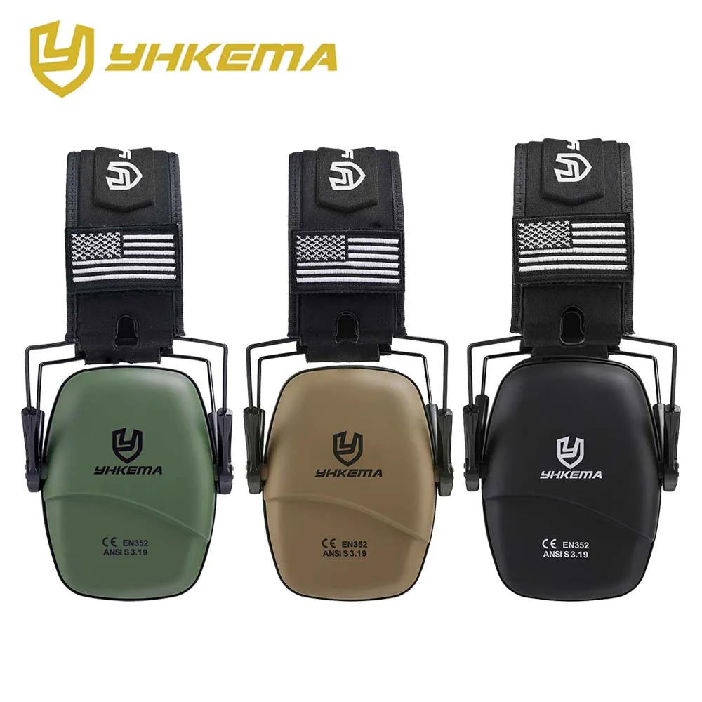 YHKEMA 전술 헤드셋 귀 보호 사격 헤드폰, 사냥용 귀마개, 소음 감소, 실리콘 귀마개, 25db