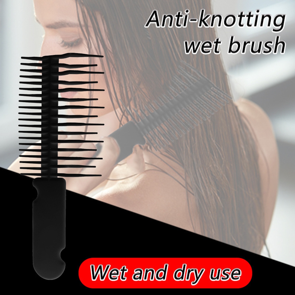 A71p ferramenta de estilo de cabelo dente largo anti-annotamento escova molhada preto grande escova de cabelo não-maciando desembaraçar pente de cabelo salão de beleza
