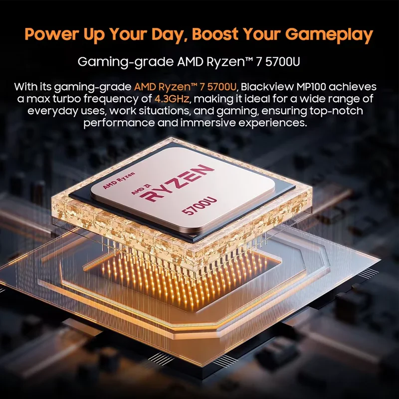 Blackview MP100 NUOVO Mini PC AMD R7 5700U/5825U Windows 11 8 Core 16 thread 16GB DDR4 512GB/1TB SSD WiFi 6 Mini Computer PC