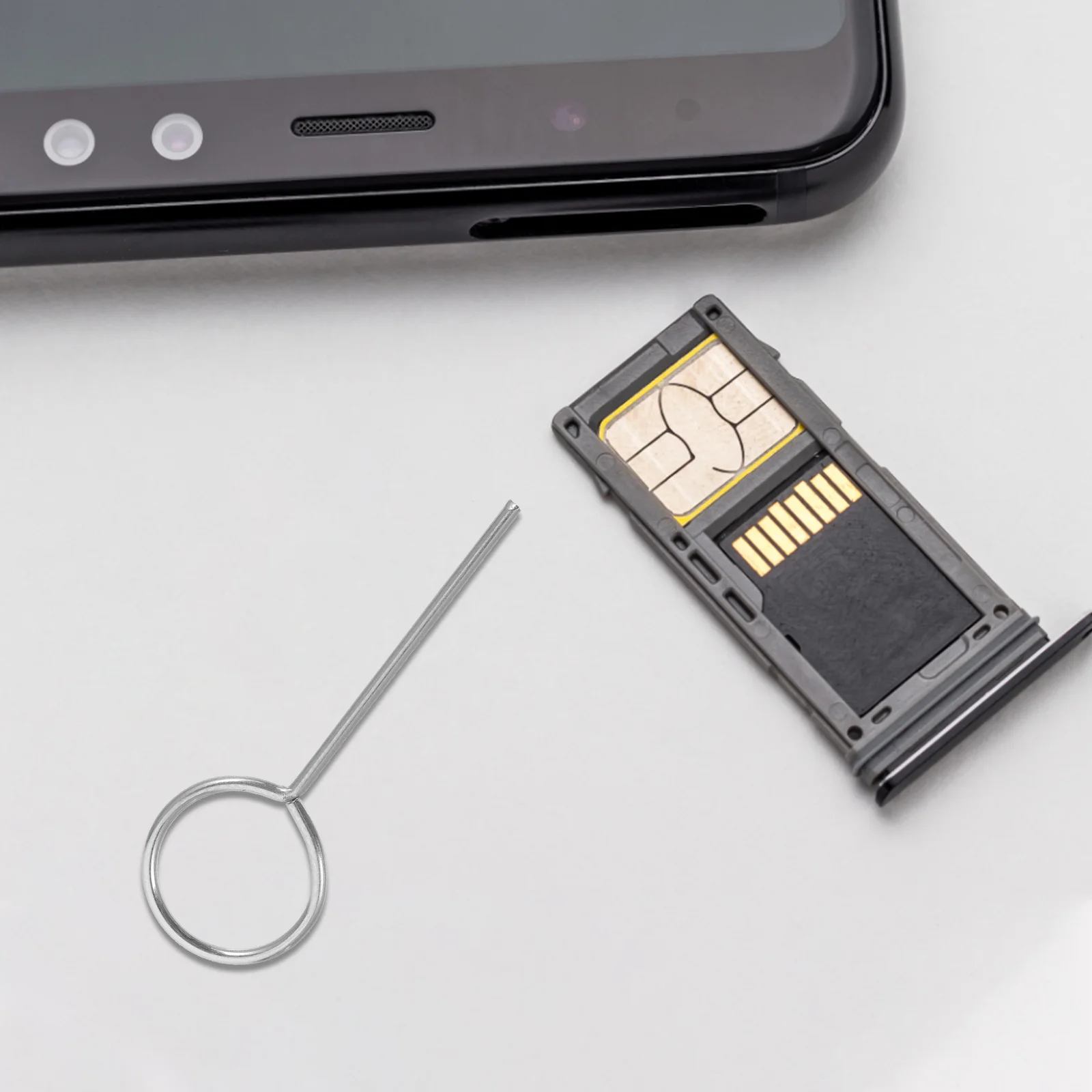 スマートフォン用のステンレス鋼の缶,携帯電話のカードを取り外しするための栓抜き,SIMカード用,100ユニット