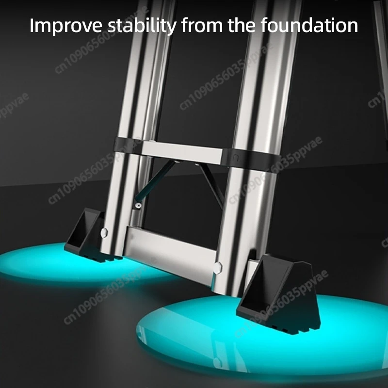 Portable Aluminum Telescopic Ladder Foldable Adjustable Height Design Multipurpose Ladder For Home Storage Cleaning Maintenance