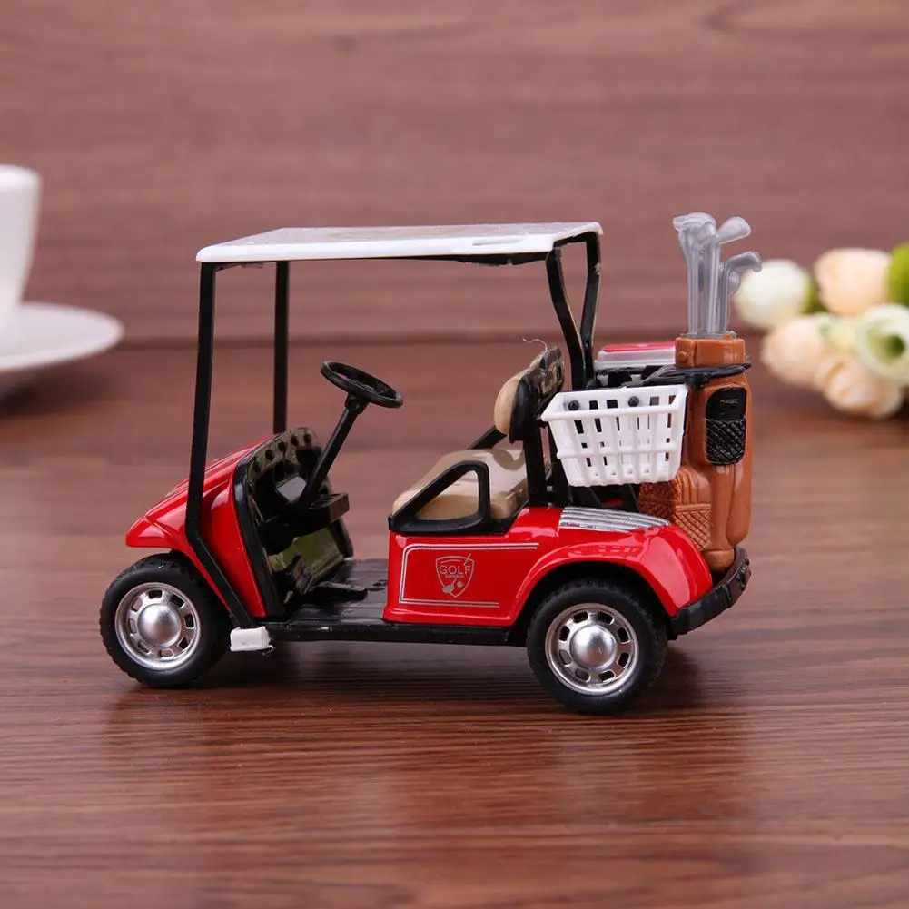 Carro modelo de golfe para crianças, mini carrinho de ação pullback, brinquedo infantil, fácil operação com luz, música, seguro para o feriado, 1/36