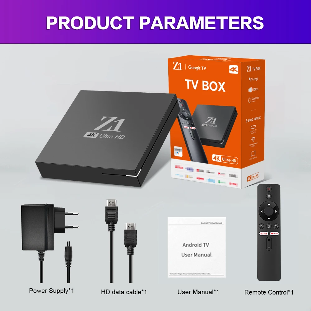 Smart Z1 TV BOX Android Dual WiFi 2GB RAM 16GB ROM 3D Media Player 4K Set Top Box Smart TV Box Upgraded Global Version