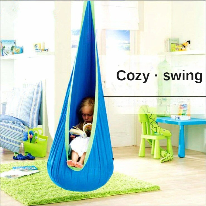 เด็กใหม่แขวนเก้าอี้แบบพกพาผ้าร่มชูชีพ Swing เตียงในร่ม Courtyard รุ่น Inflatable Cushion แขวนเก้าอี้