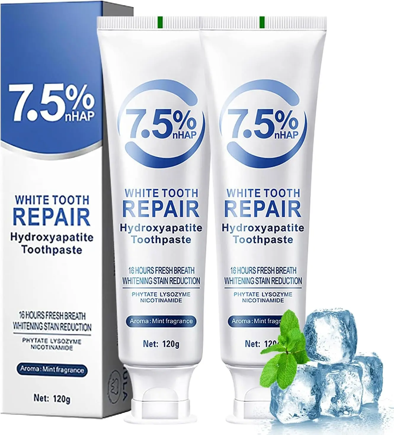 120g Dentifricio Sbiancante Idroxyapatite Proteggere La Salute delle Gengive Rimuovere Le Macchie di Placca Fresco Alito Cattivo Pulizia Profonda Schiarente Dente