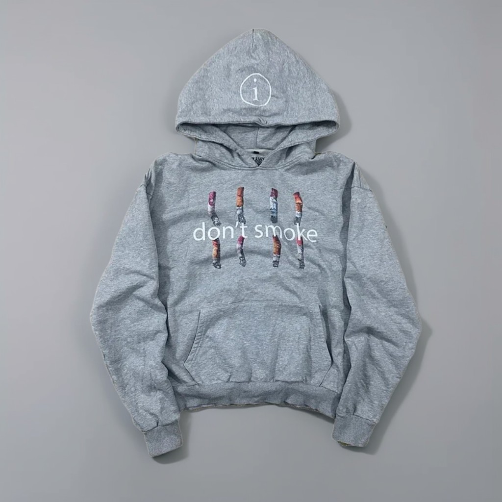 Neue Mode Y2K Grau Sport Hoodie Nicht Rauch Druck Pullover Männer Frauen Vintage Klassische Hip Hop Streetwear Kleidung Lose Jacke