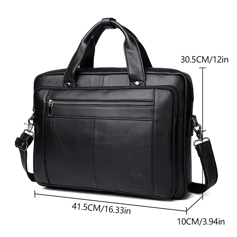 Schlatum Business Herren Aktentasche Echt leder Herren tasche offizielle Tasche 16 Zoll Handheld Schulter Computer tasche