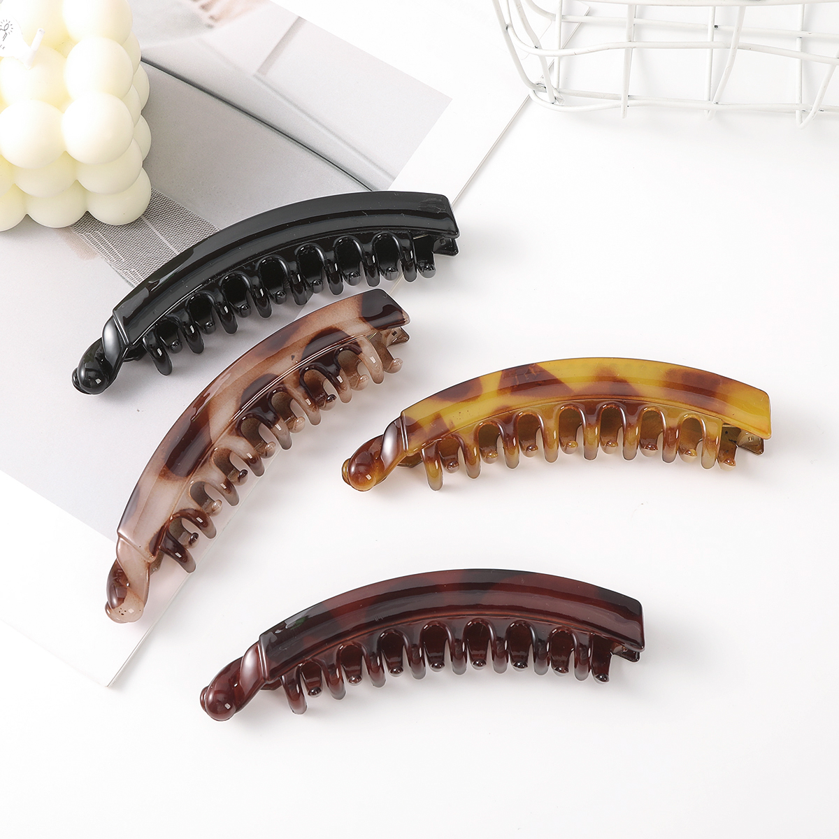 Pinzas para el cabello AWAYTR, Clip de plátano de Color sólido, accesorios para el cabello para mujer, pasadores de cola de caballo a la moda, pinzas para el cabello, horquillas