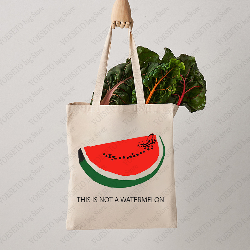 This Is Not A Watermelon Pattern Tote Bag Canvas Shoulder Bags for Against War Damen-Einkaufstasche, bestes Geschenk für den Frieden
