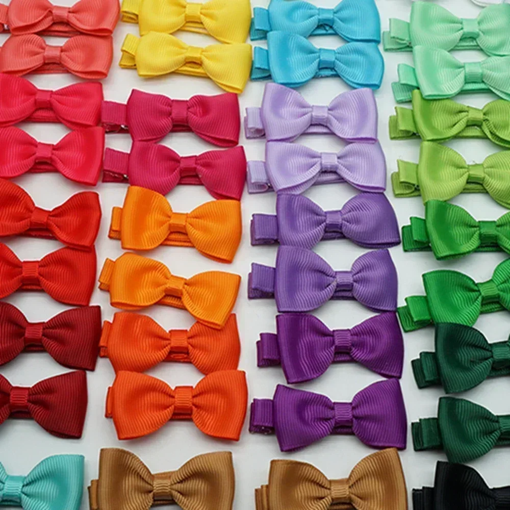 10 Cái/lốc Đồng Màu Grosgrain Ruy Băng Nơ Trẻ Em Kẹp Tóc Handmade Cung Tên Bé Gái Barrettes Kẹp Tóc Hình Đạo Cụ Quà Tặng