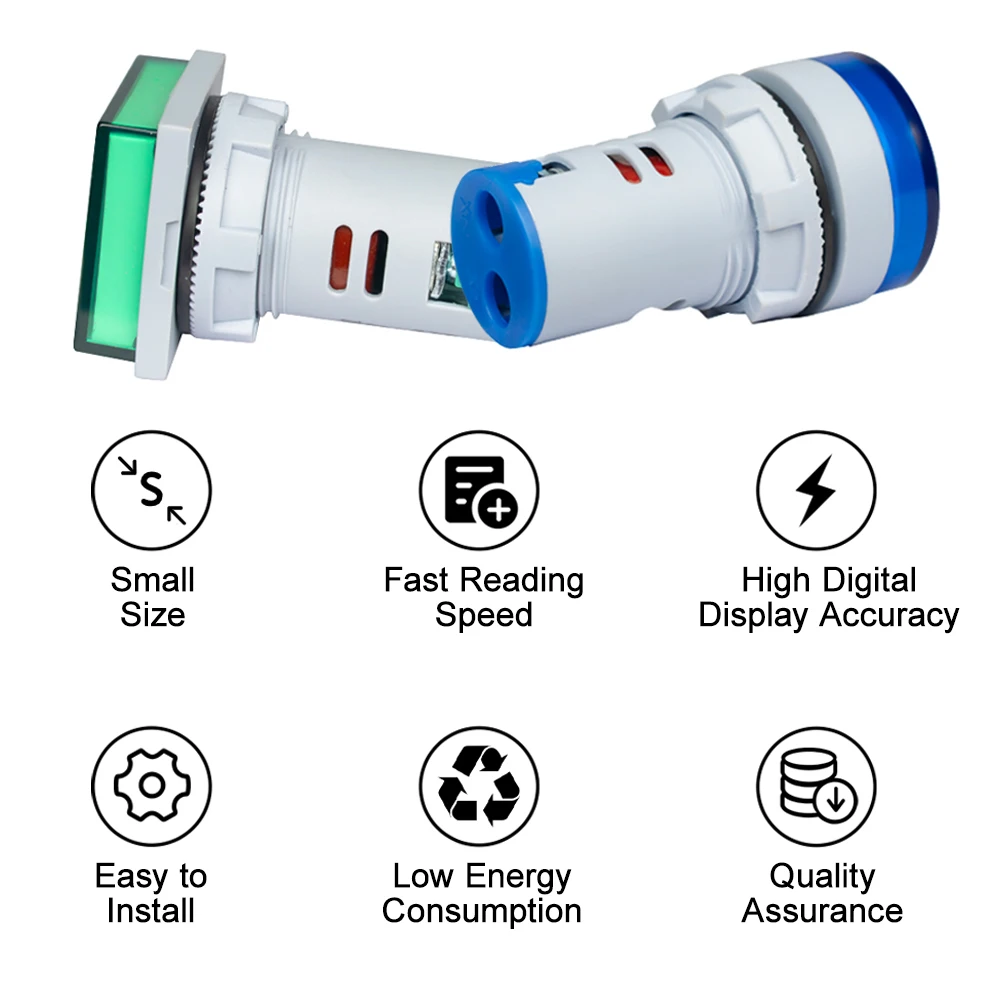 AC 20-500V 1-100A LED voltímetro digital amperímetro Hertz HZ luces de señal 220V medidor de corriente de voltaje voltios amperios probador Detector rojo