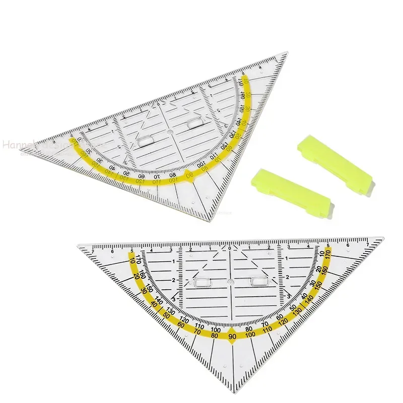 Transparent Set Square Professional Drafting Tools Plastic Triangle Ruler With Handle Geometry Scale Ruler Students Gift