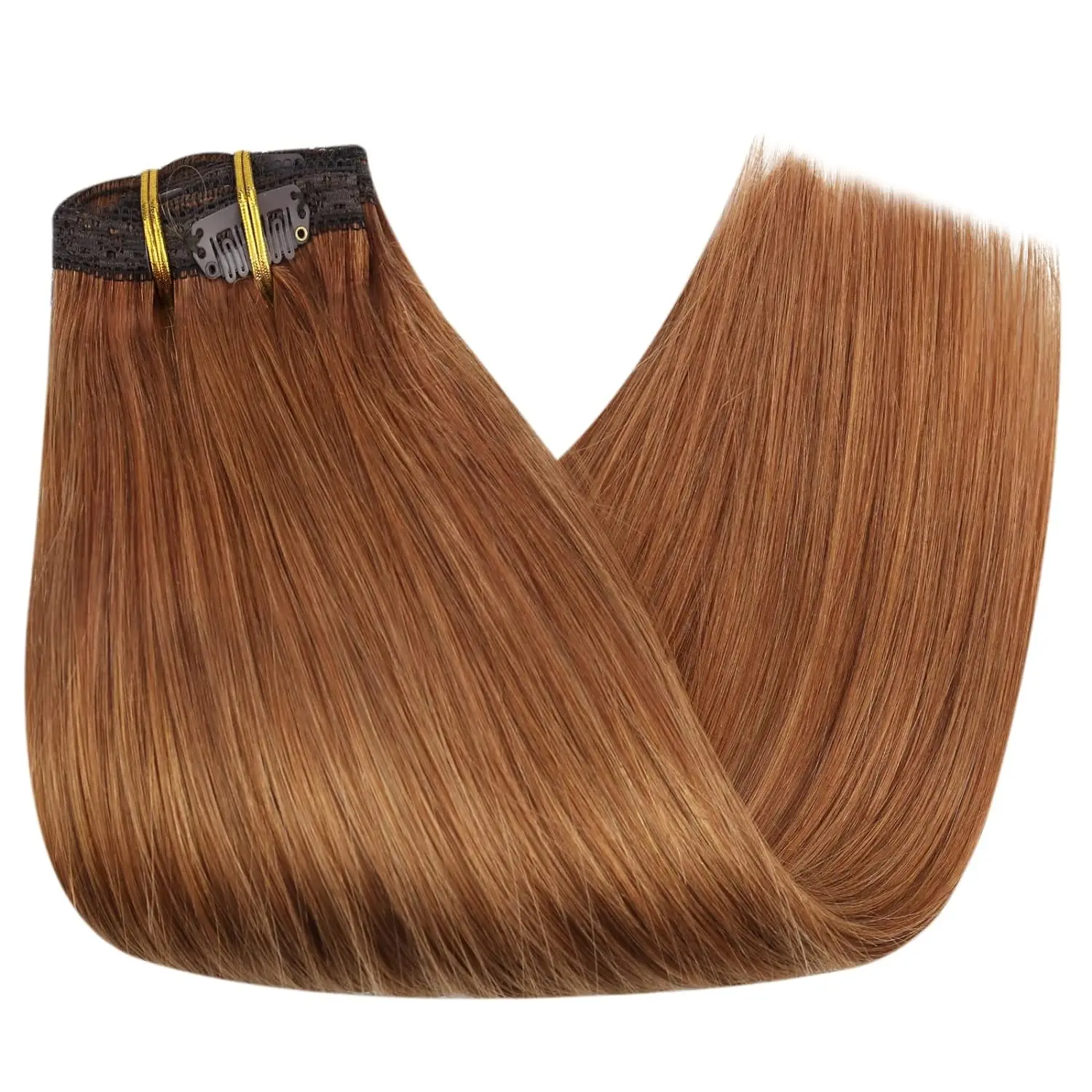 Extensions de cheveux humains pleine brillance pince dans les Extensions de cheveux Remy cheveux 7 pièces 105g Double trame Extensions de cheveux cheveux humains pour femme