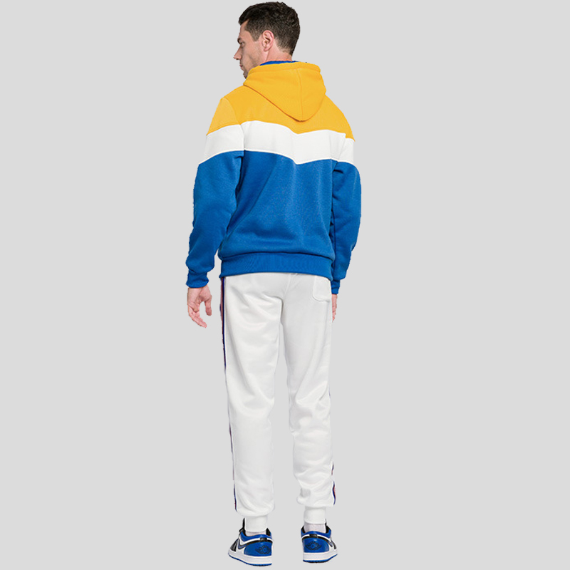 Felpa con cappuccio patchwork da uomo Abbigliamento sportivo casual da esterno Moda di strada Felpa con cappuccio termica in pile da uomo Autunno Inverno Nero