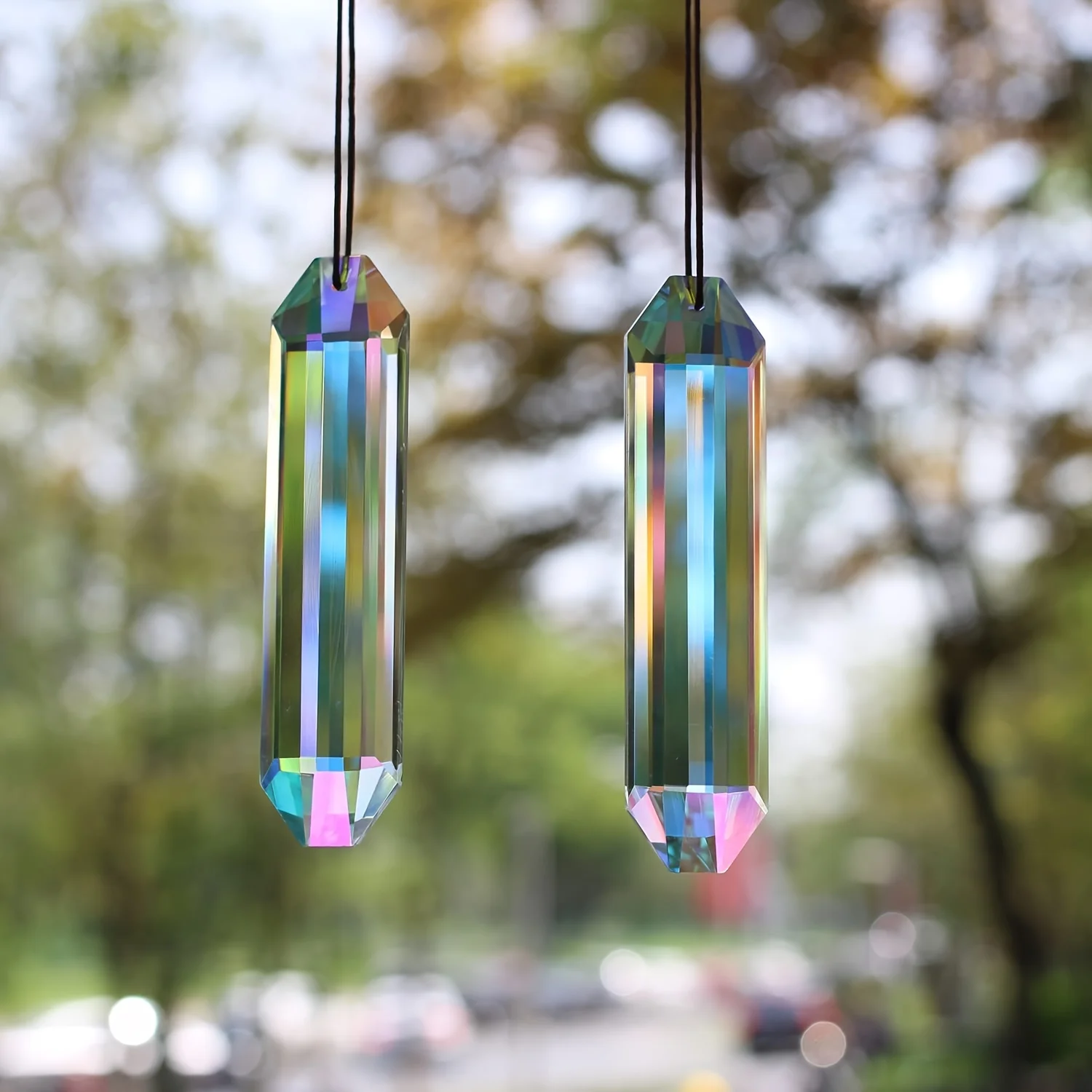 2 pz 12mm Suncatcher Prisma Ciondolo per Finestra, Bastone di Cristallo ABCO Arcobaleno Maker Giardino Appeso Sun Catcher Ornamento