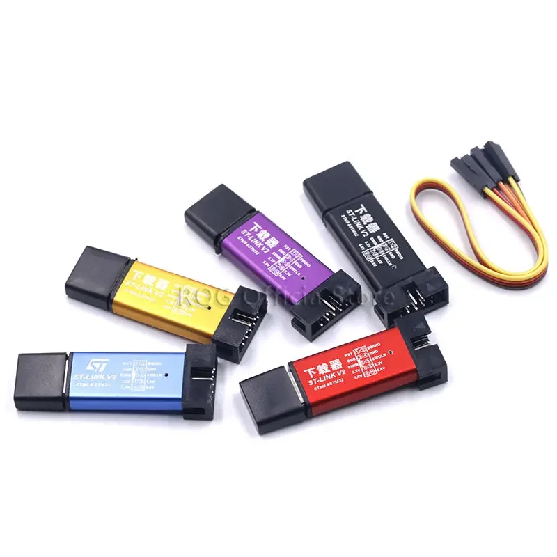 Simulador Stlink st-link V2 Mini STM8 STM32, programador de descarga con cubierta, Cable DuPont, ST LINK V2