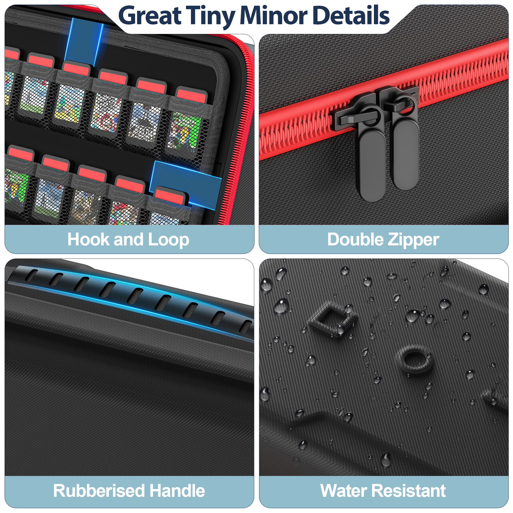 For Switch 2 & Switch Original & Switch OLED Large Storage Bag Anti-Scratch Waterproof Travel Carrying Case for N-Switch 2