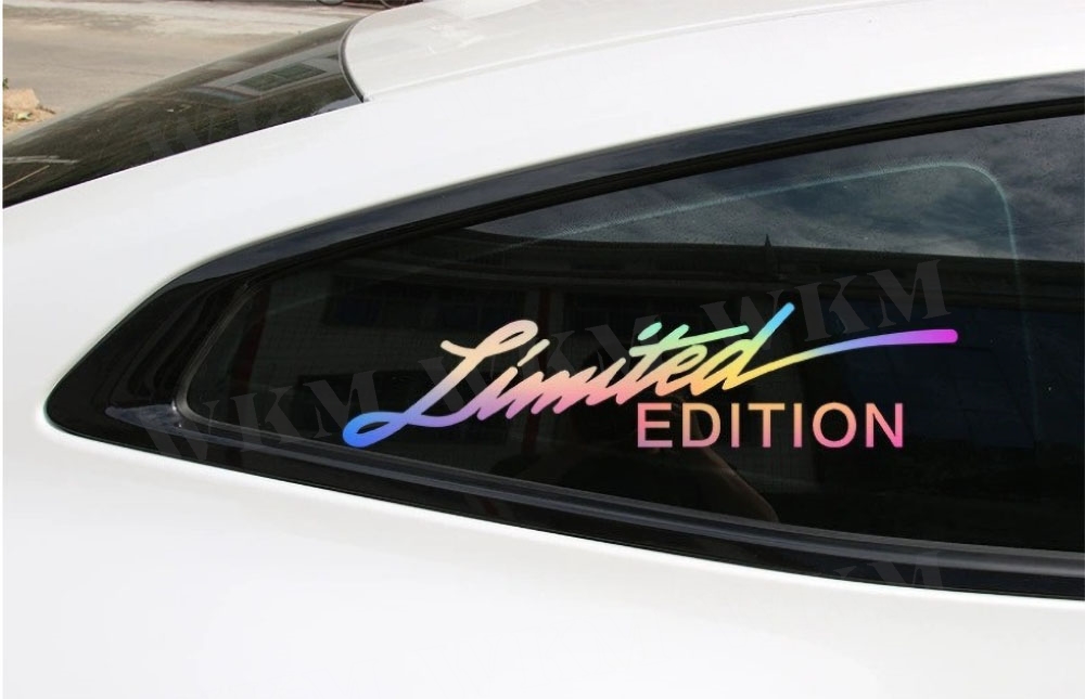 Pegatina de vinilo de 8 colores, pegatina para ventana, estilo de coche, decoración de edición limitada 3D, calcomanía láser reflectante para accesorios de coche
