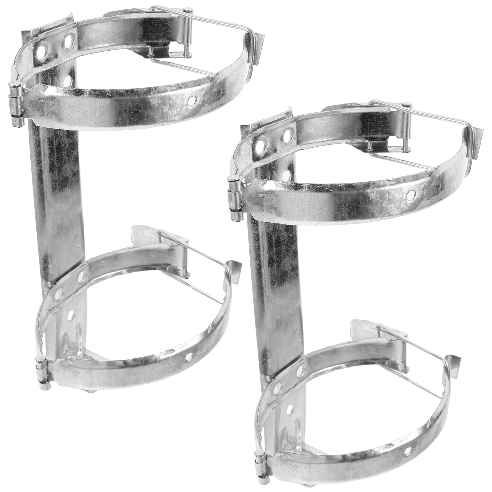 2pcs Fire Extinguisher Bracket Stainless Steel Wall Mount Holder Home Office Use Spacesaving Design Easy Installation
