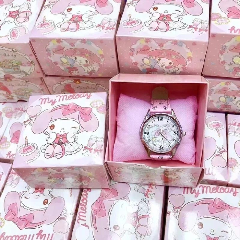Sanrio Kinderuhr Boxed Cartoon Grundschüler Niedliche Melodie Kuromi Mädchen Zeigeruhr Kindergarten Geschenk Urlaub Gif