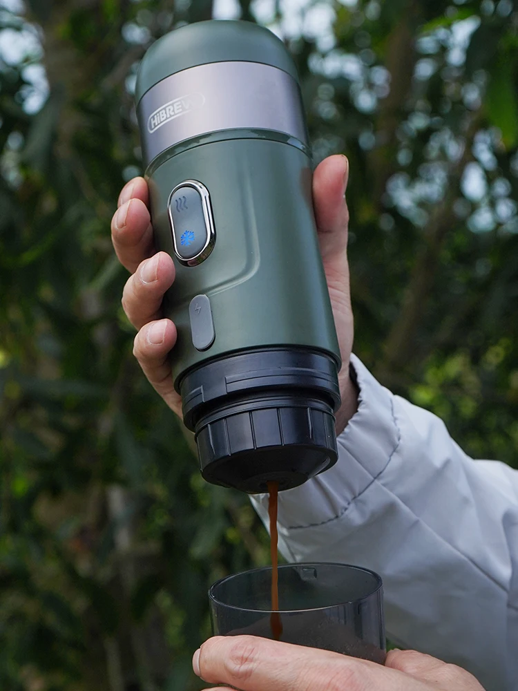 HiBREW-cafetera Espresso portátil eléctrica inalámbrica para coche y hogar, cafetera para acampar, compatible con cápsula en polvo Nespresso Dolce