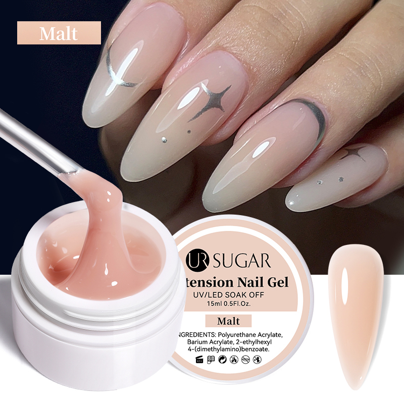 UR SUGAR-esmalte de uñas en Gel, 15ml, forma de dedo, transparente, rosa desnudo, arte de uñas, camuflaje, Gel duro, manicura acrílica