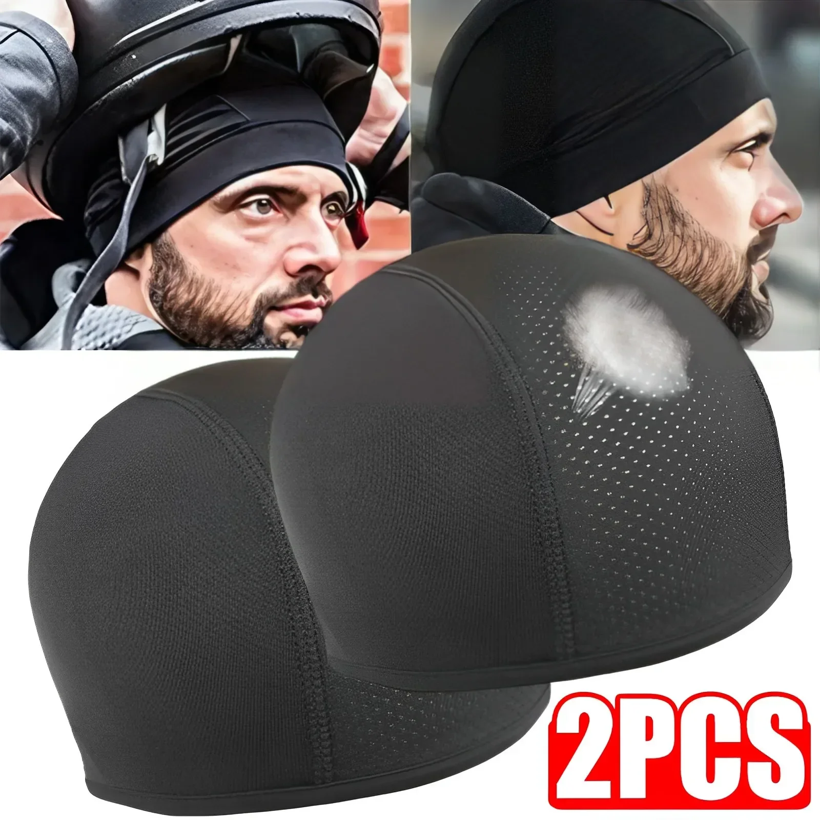 Novo boné forro de capacete de secagem rápida respirável sob o chapéu para capacetes de corrida de moto gorro estilo conforto ajuste pacote de 1 ou 2 peças