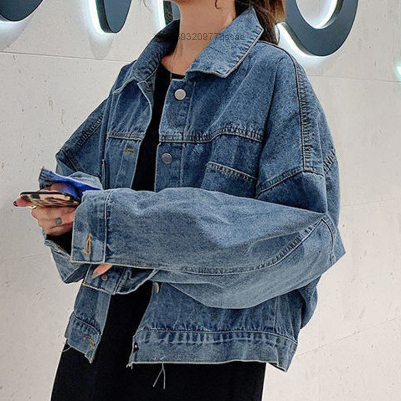 Chaquetas Para mujeres การ์ตูนแฟชั่น DENIM Coat Streetwear อินเทรนด์บุรุษสตรีแจ็คเก็ตใหม่เกาหลีหลวม Harajuku เสื้อคู่