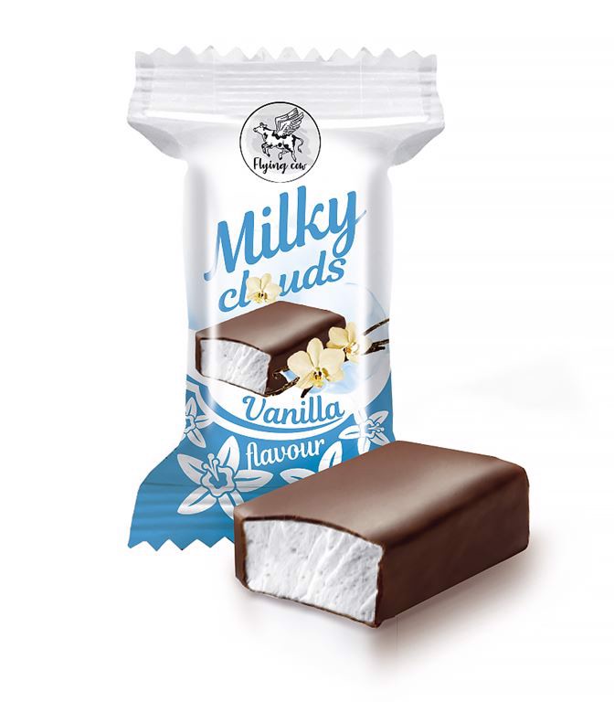 Flying Cow Milky cukierki z pianką o smaku waniliowym 1 kg