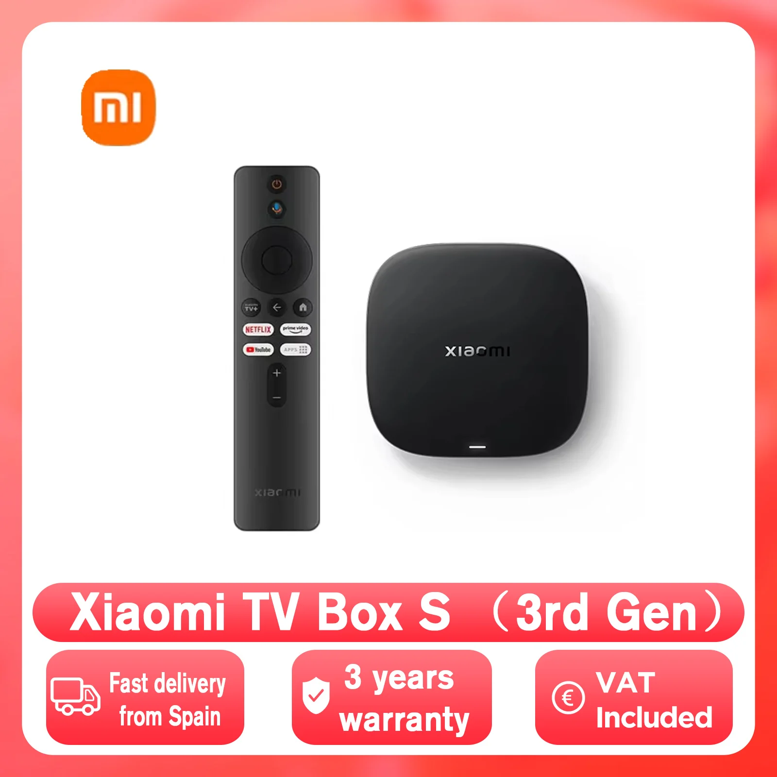 Versione globale Xiaomi TV Box S 3a generazione 4K UHD 2GB 32GB Bluetooth 5.2 WiFi Dolby Vision Google TV Netflix Smart Media Player