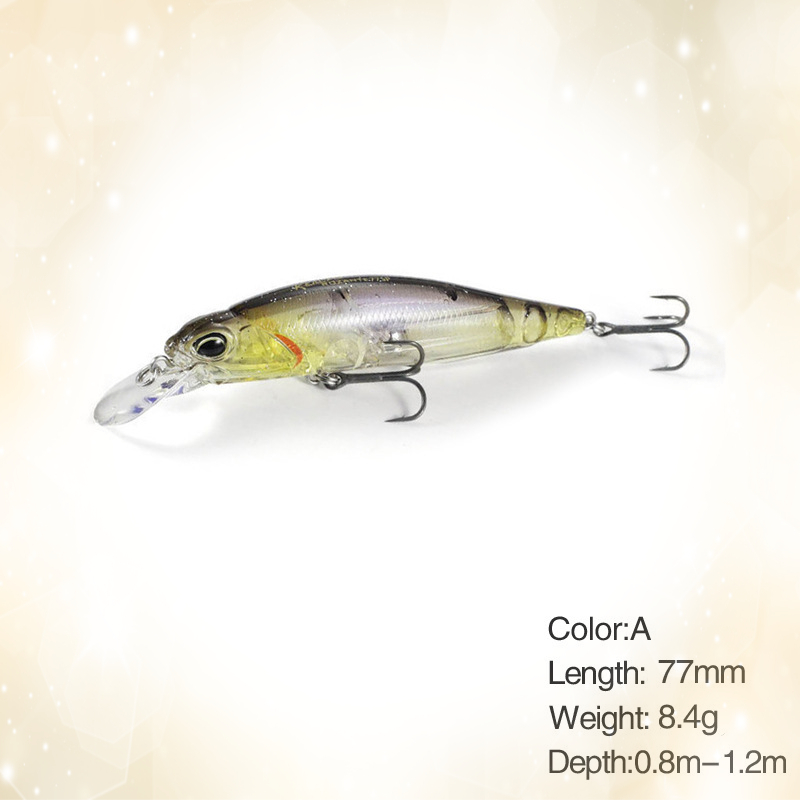 2022 Mới 77Mm/63Mm Mồi Dụ Cá Chìm Minnow Jerkbait Cứng Mồi Câu Cá Wobbler Bass Crankbait Cá Hồi Dụ cocked Miệng Mồi