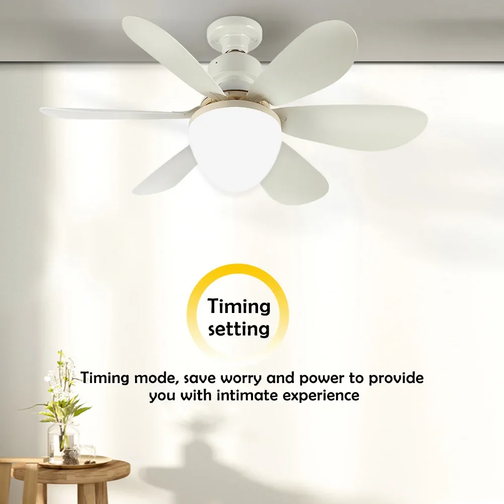 LED CeIling Fan Light E26 E27 Base 30W 42cm with Wireless Remote 3 Adjustable Lighting Modes Smart Fan Lamp for Bedroom Home Fan