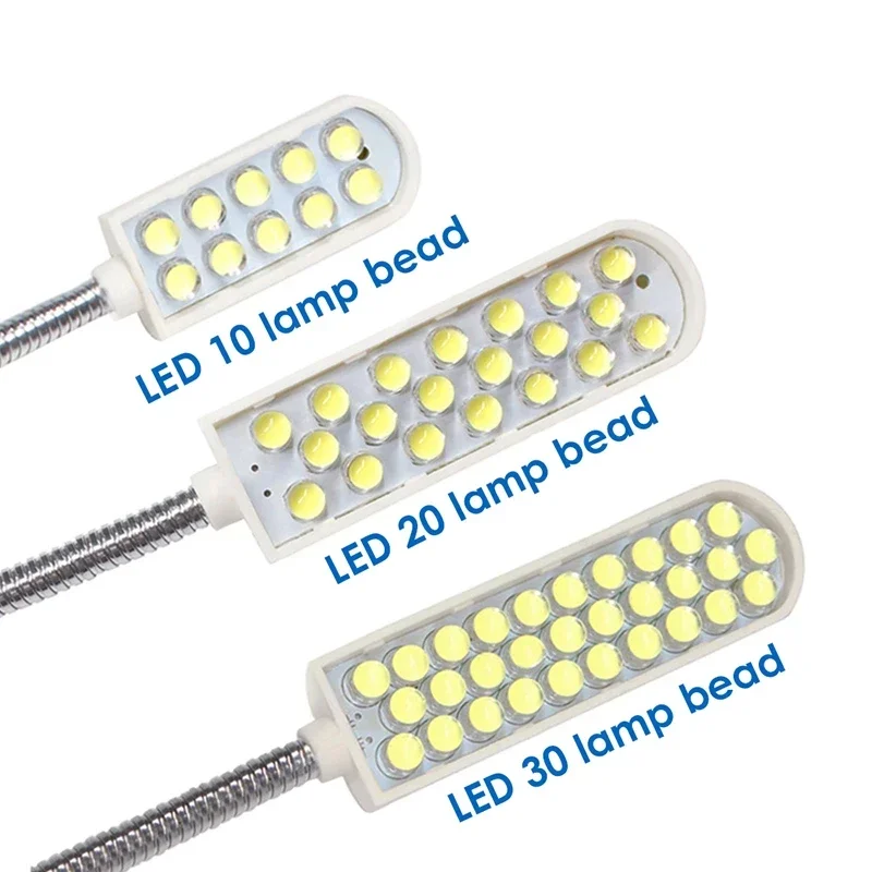 LED Sewing Machine Lamp 360 Flexible Adjustable Gooseneck Work Lamps Industrial Lights with Magnetic Base for Workbench New 2024
