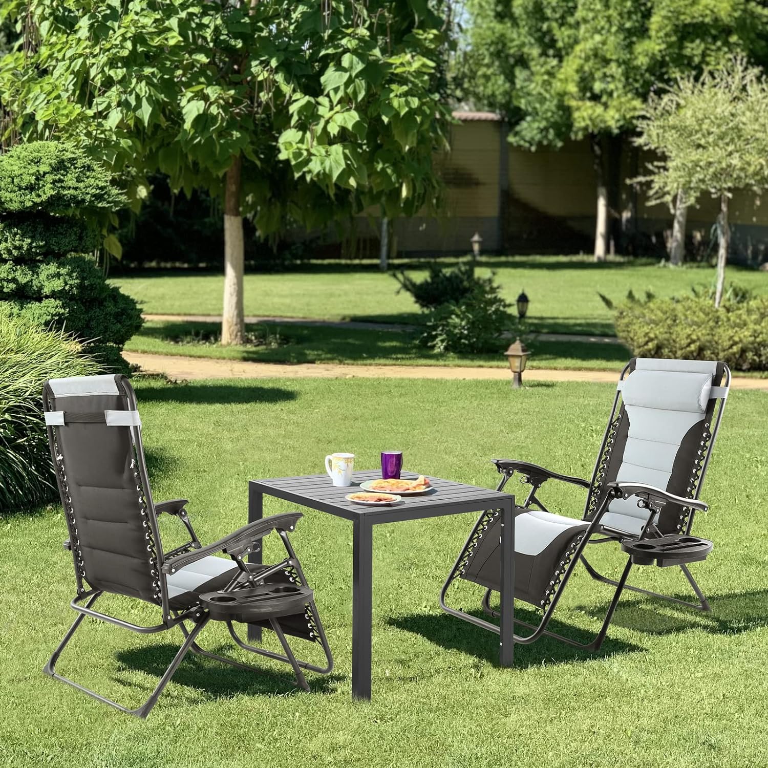 Chaise de relaxation pliable avec coussin et escalade, chaise longue à dossier haut, chaise de jardin