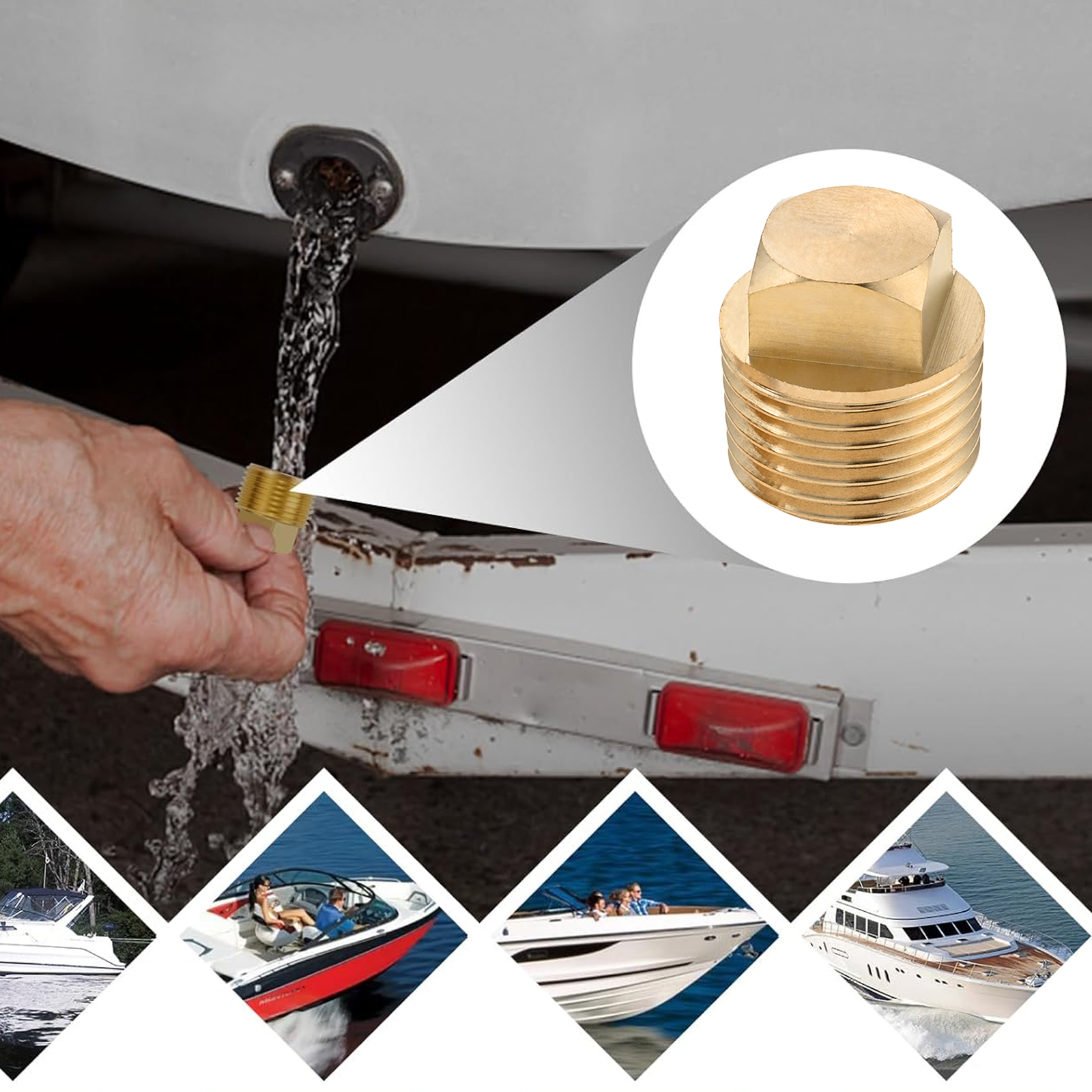 4 шт., латунные штекеры для подвязки лодки, 1/2 дюйма