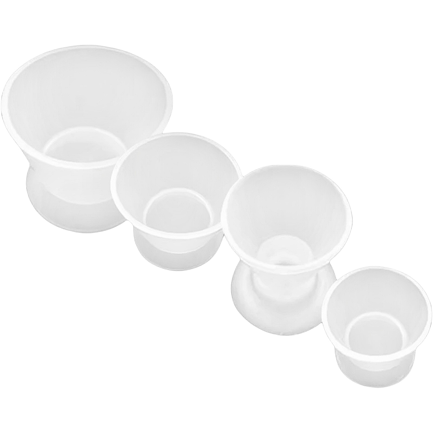 Tigelas de mistura de silicone dental, 4 unidades, pratos dappen transparentes para clareamento dos dentes, laboratório dentário, odontologia, ferramentas de materiais para dentista