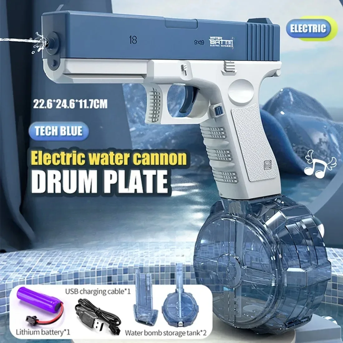 Pistola de agua eléctrica, juguetes, ráfagas, alta presión, carga fuerte, energía, agua, pulverizador de agua automático, pistolas de juguete para niños