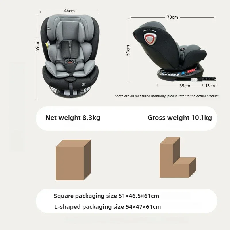 Autositz, 0-12 Jahre alter Wachstums-Sicherheitssitz, ISOFIX-harte Schnittstelle + Latch-Stabilität ist gut, verhindert Überschlag